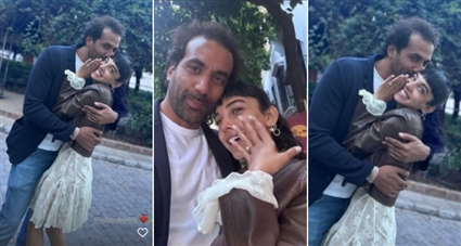 سلمى أبو ضيف مع خطيبها إدريس عبد العزيز