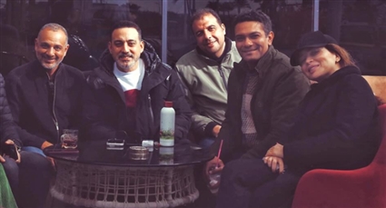 مي عز الدين وآسر ياسين من كواليس مسلسل الحب كله