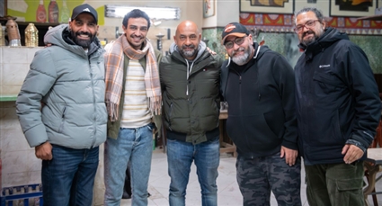 زيارة أحمد الجندي وإياد صالح لموقع تصوير قهوة المحطة