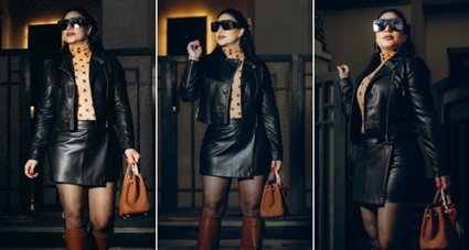 #شرطة_الموضة: بوسي بتنورة جلد قصيرة وحقيبة من Hermes وحذاء من Givenchy و"توكة" من Prada … سعر الإطلالة يقترب من 2 مليون جنيه