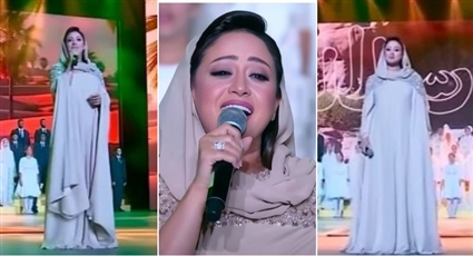 #شرطة_الموضة: تفاصيل فستان ريهام عبد الحكيم في حفل مولد النبي أمام الرئيس عبد الفتاح السيسي