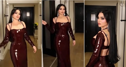 #شرطة_الموضة: هيفاء وهبي بفستان أحمر لامع مكشوف الظهر في حفلها بالأردن