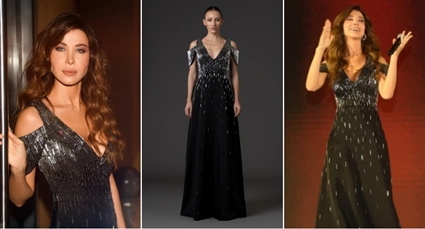 #شرطة_الموضة: نانسي عجرم بفستان أسود طويل في حفلها بدبي ... سعره 258 ألف جنيها