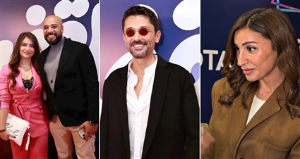 دينا الشربيني وكريم محمود عبد العزيز والنجوم في العرض الخاص لفيلم "طلقني"