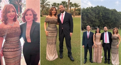 الصور الأولى من خطوبة نجل عمرو أديب ولميس الحديدي نور