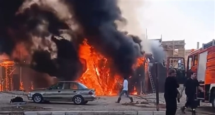 حريق موقع تصوير مسلسل بيت بابا