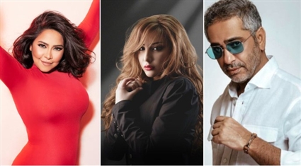 فضل شاكر ودارين حدشيتي وشيرين عبد الوهاب