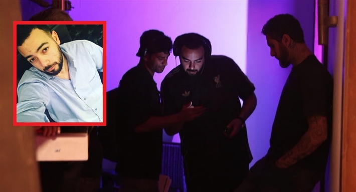 خالد أديب وأحمد الفيشاوي في كواليس تصوير فيلم "مكانتش حفلة"