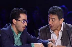 ناصر القصبي وأحمد حلمي في إحدى حلقات الموسم الرابع من Arabs Got Talent