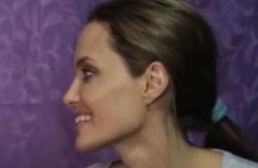 أنجلينا جولي في مخيم اللاجئين السوريين في لبنان