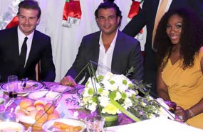 عمرو دياب وديفيد بيكام وسيرينا ويليامز