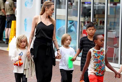 أنجلينا جولي
لديها 6 أطفال، منهم 3 بالتبني وهم مادوكس وباكس وزهرة من كومبوديا وفيتنام وأثيوبيا