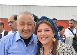 نور الشريف وهالة صدقي أثناء الاحتفال