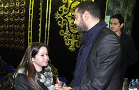 مي نور الشريف في العزاء