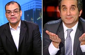 باسم يوسف ونور عبد الحافظ