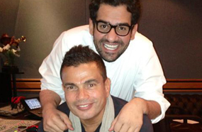 عمرو دياب في استوديو حسين الجسمي 