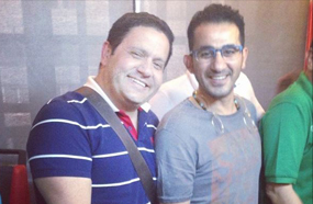 أحمد حلمي وإدوارد خلال تسجيل &quot;أزمة نفسية&quot;