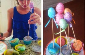 منى زكي أمضت شم النسيم في تلوين البيض بصحبة ابنتها "لي لي"