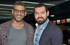 عمرو يوسف مع هاني عادل بطل فيلم &quot;فتاة المصنع&quot;