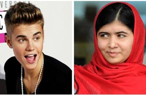 جستني بيبر وملالا يوسف