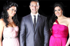 غادة عبد الرازق مع ابنتها روتانا وزوجها 