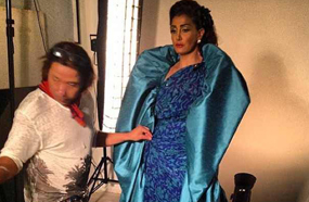 غادة عبد الرازق في كواليس التصوير