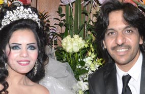 بهاء سلطان مع عروسه جيرمين مجدي‎