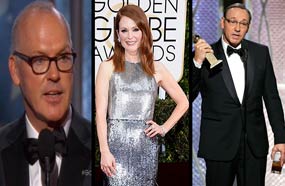 كيفين سبيسي وجوليان مور ومايكل كيتون من أبرز الفائزين بجوئز &quot;جولدن جلوب&quot; 2015