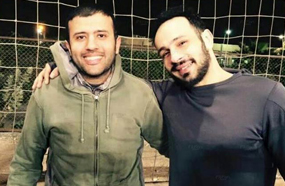 محمد عطيو وحمزة نمرة في المبارة