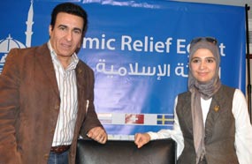 حنان ترك وطارق دسوقى فى الاغاثة الاسلامية