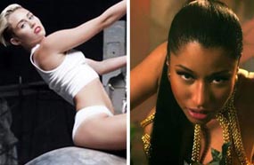 لقطة من كليب Anaconda وأخرى من Wrecking Ball