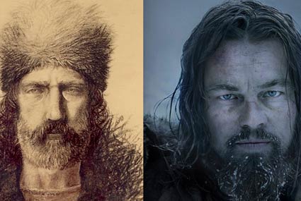 ليوناردو دي كابريو وصورة لهيو جلاس