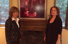 لميس الحديدي مع نادية ذو الفقار ابنة فاتن حمامة