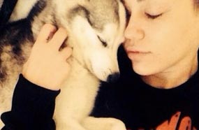 مايلي سايرس تفتقد كلبها الراحل