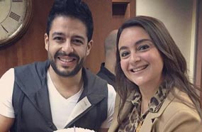 هالة حجازي تحتفل مع محمد حماقي بعيد ميلاده