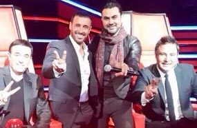 محمد كريم مع الحلاني والساهر والرباعي في The Voice