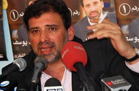 خالد يوسف أثناء المؤتمر الصحفي