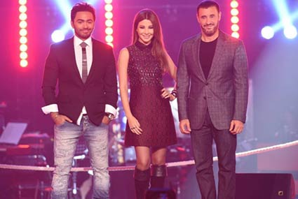 كاظم الساهر ونانسي عجرم وتامر حسني