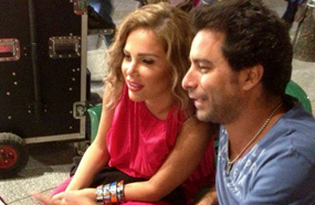 نيكول مع الباجوري في التصوير