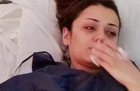 راندا البحيري على سرير المرض