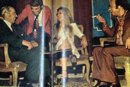 نيللي وسمير صبري برفقة يوسف وهبي في أول ليالي رمضان في برنامج "المشوار" عام 1975