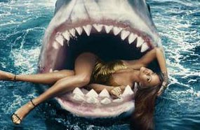 ريانا بين أنياب سمكة القرش على غلاف مجلة &quot;Bazaar&quot;