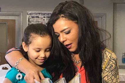  ناهد السباعي تزور مستشفى 57357 لعلاج سرطان الأطفال