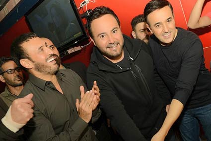 عاصي الحلاني يتوسط صابر الرباعي وكاظم الساهر 