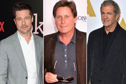 ميل جيبسون وإميليو إستيفيز وبراد بيت