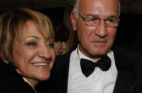 سهير عبد القادر مع عزت أبو عوف رئيس المهرجان