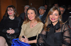 شهد الحفل اجتماع "ثلاثي الثمانينات والتسعينات في السينما المصرية" ليلى  علوي ويسرا وإلهام شاهين