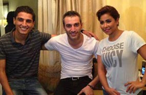 شيرين مع أحمد ماضي ومحمد عساف