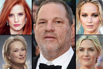 جنيفر لورانس وكيت وينسلت وهارفي وينستين وجيسيكا شاستين وميريل ستريب