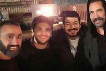 أحمد السقا ومصطفى خاطر  وباسم سمرة وأمير كرارة في كواليس تصوير فيلم "هروب اضطراري"